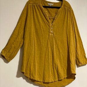 Lucky Brand Mustard Yellow Women's Top